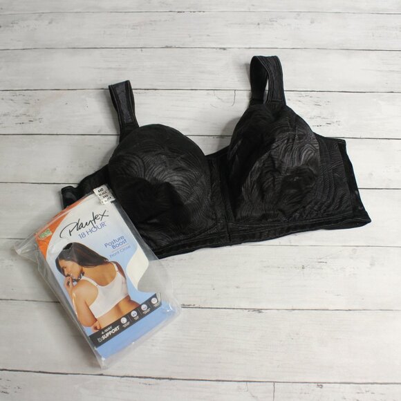 Playtex 18 Hour Women's Bra Plus Size 44D Wire Free Full Figure Black - Picture 4 of 4
